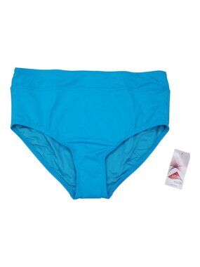 Lands End High Waisted Bikini Swim Bottoms Size 18 Turquoise Chlorine Resistant